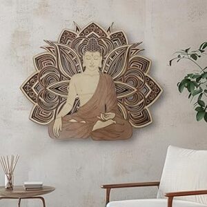 Wooden Buddha Wall Art
