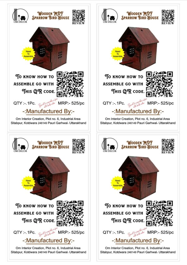 Solid Wood Bird House for Balcony and Garden